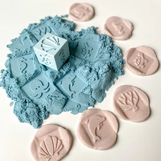 Stampiņa- Zemūdens pasaules tekstūras kubs plastilīnam un kinētiskajām smiltīm